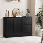 Buffet Sideboard Kitchen Hallway Drawers Table Black