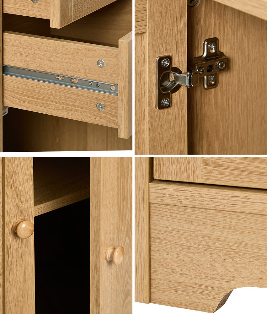 Buffet Sideboard Storage Cabinet Hallway Cupboard Natural Wood Finish