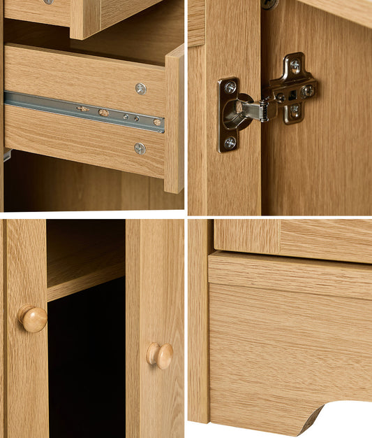 Buffet Sideboard Storage Cabinet Hallway Cupboard Natural Wood Finish