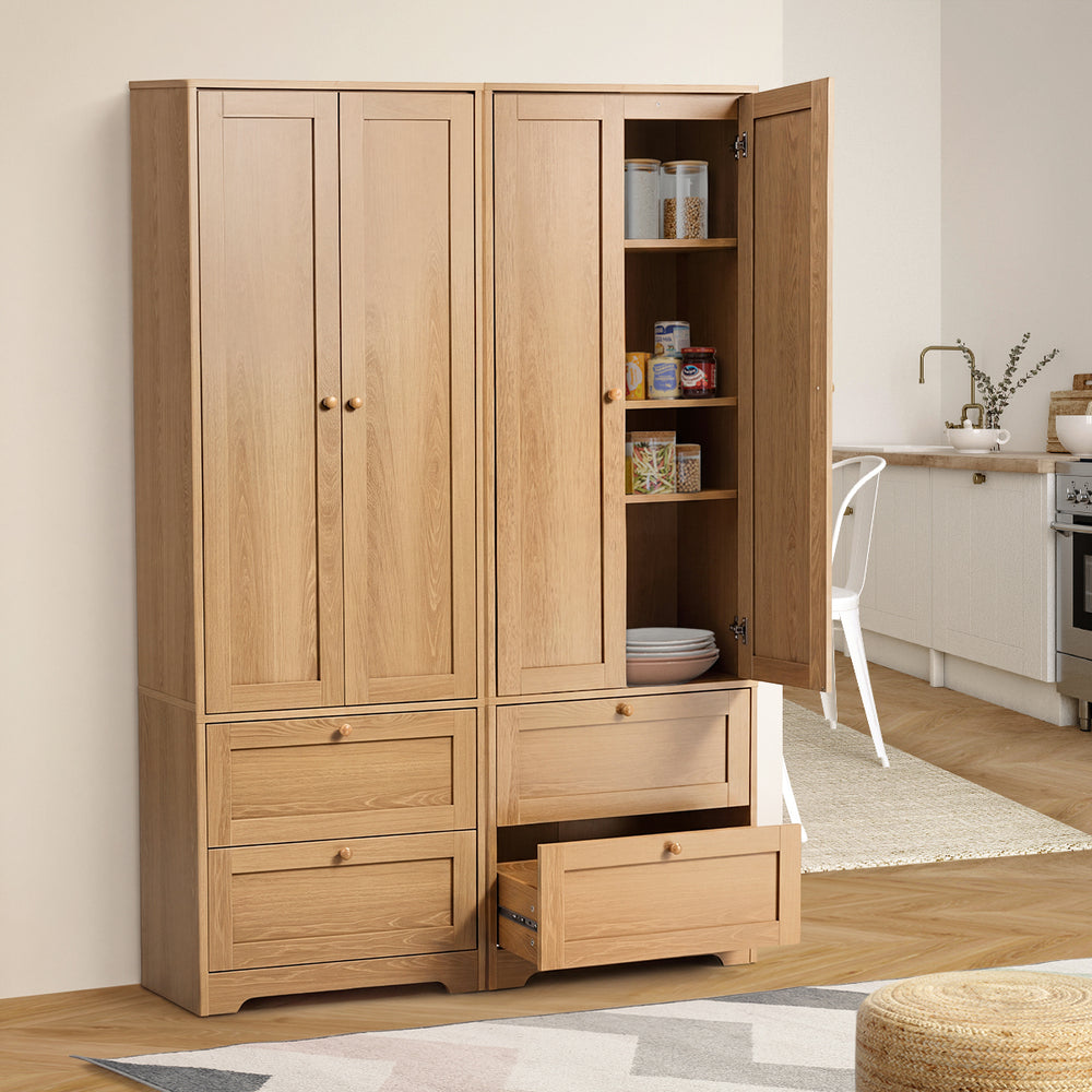 Natural Sideboard Storage Cabinet 60x30x175.5cm