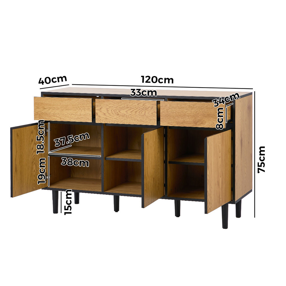 Sideboard Storage Cabinet Drawers 120cm | HomeAndLiving - 7