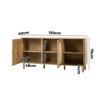 Rattan Sideboard Storage Cabinet 150cm | HomeAndLiving