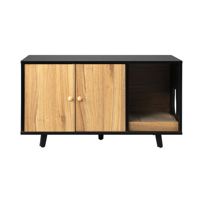 Pawsome Privacy: Wooden Storage Cabinet with Built-in Cat Litter Box