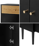 2x Sideboard Buffet Storage Cabinet Cupboard Black and Wood