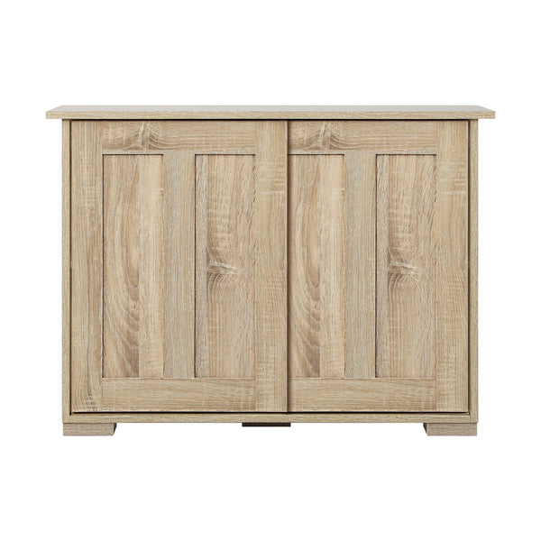  Elegant Sliding Doors: Sideboard Buffet Cabinet for Stylish Hallway Décor-Wood\White