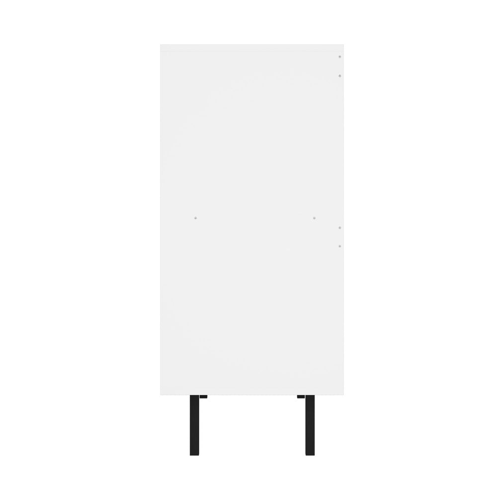 2x Buffet Sideboard Cupboard Glass Doors White
