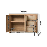 Rattan Buffet Sideboard Cabinet with 3 Drawers Hallway Storage Table