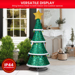 Indoor/Outdoor Tiered Christmas Tree with Lights - 205cm