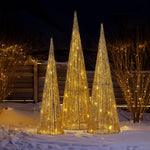 3pc Christmas Tree Indoor Outdoor Display Decoration LED Lights Front Yard Lawn