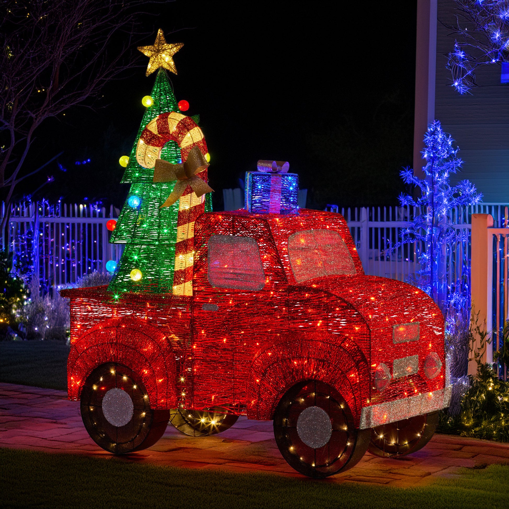 1.4m Christmas Tree Truck Indoor Outdoor Display Decoration LED Lights Front Yard