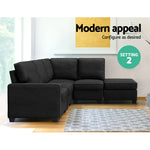 5 Seater Modular Sofa Set Chair Bed Suite Couch Dark Grey