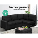 5 Seater Modular Sofa Set Chair Bed Suite Couch Dark Grey