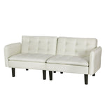 Sofa Bed 192Cm Beige Linen Fabric