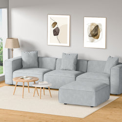 Modular Sofa Chaise Set 4/5/6-Seater Grey