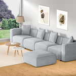Modular Sofa Chaise Set 4/5/6-Seater Grey