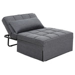 Sofa Bed Ottoman Pillow Folding Linen Grey