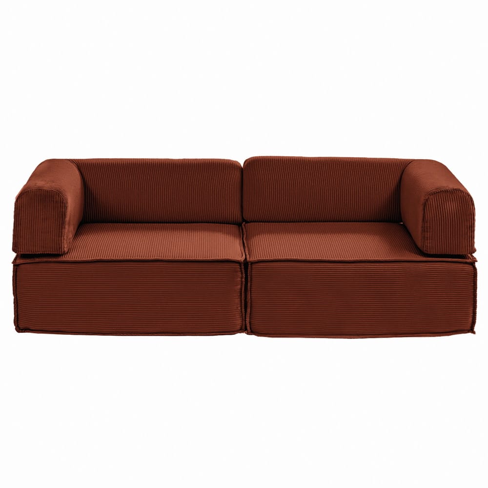 Folding Sofa Bed Orange Fabric 180x100x68cm
