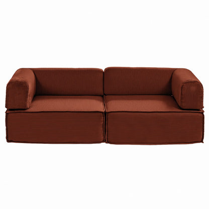 Folding Sofa Bed Orange Fabric 180x100x68cm
