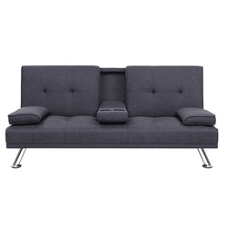 Sofa Bed 175Cm Dark Grey Fabric