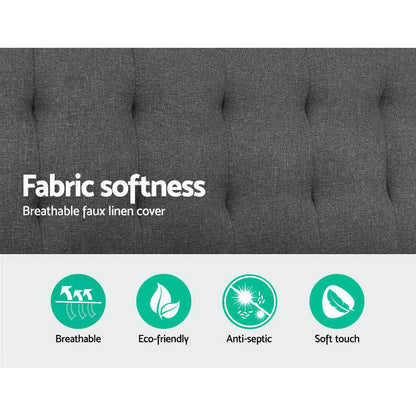 Sofa Bed Lounge Chair Couch 1 Seater Recliner Futon Bed Set Linen Grey