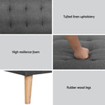 2x Sofa Bed Couch Single Seater Fabric Grey