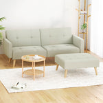 Comfortable 3-Seater Sofa Bed Ottoman - Beige