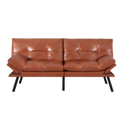  Sofa Bed Convertible 3 Seater Couch Recliner Lounge Chair Leather Brown