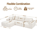 L-Shape Modular Sofa Bed Corduroy 3 Seater | HomeAndLiving