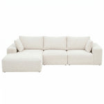 L-Shape Modular Sofa Bed Corduroy 3 Seater | HomeAndLiving