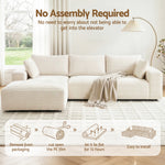 L-Shape Modular Sofa Bed Corduroy 3 Seater | HomeAndLiving