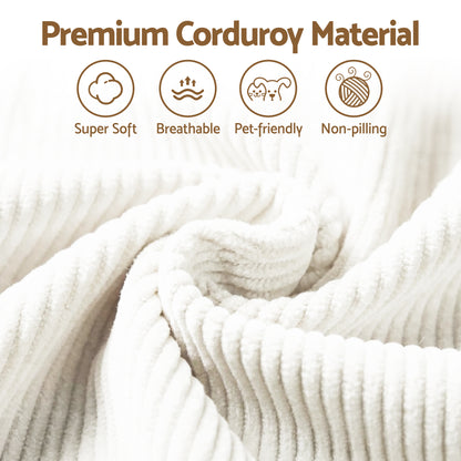 L-Shape Modular Sofa Bed Corduroy 3 Seater | HomeAndLiving