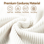 L-Shape Modular Sofa Bed Corduroy 3 Seater | HomeAndLiving