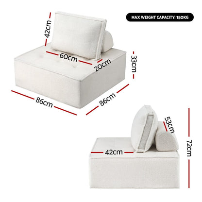 Floor Sofa Lounge Chair 4 Seater 86x86x76cm