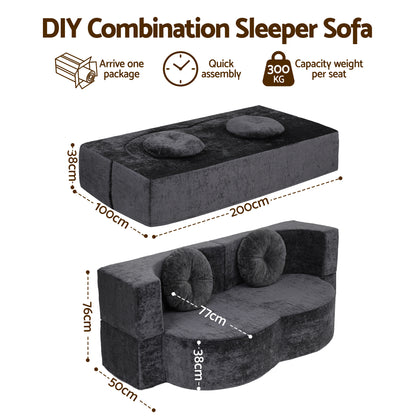 Convertible Sofa Bed Folding Sleeper Couch | HomeAndLiving - 2