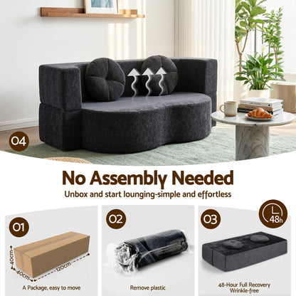 Convertible Sofa Bed Folding Sleeper Couch | HomeAndLiving - 4