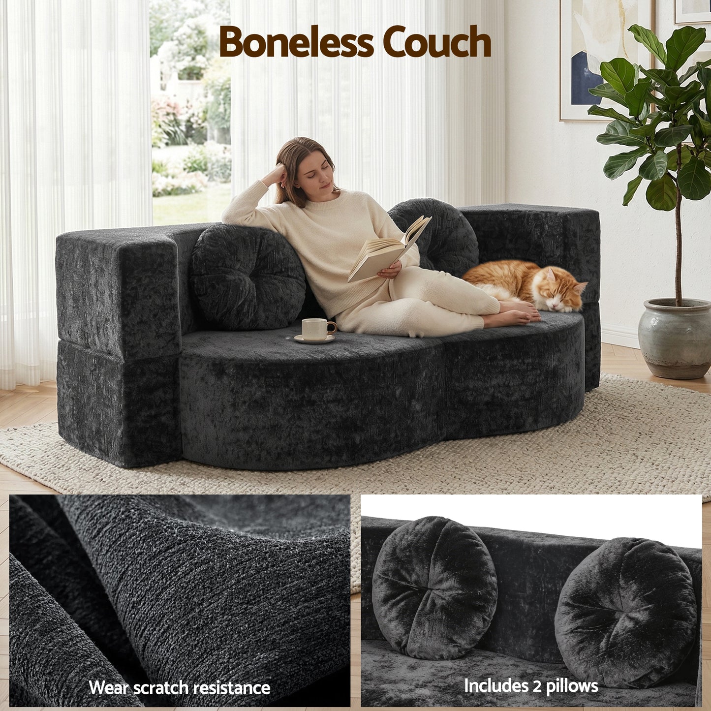 Convertible Sofa Bed Folding Sleeper Couch | HomeAndLiving - 6