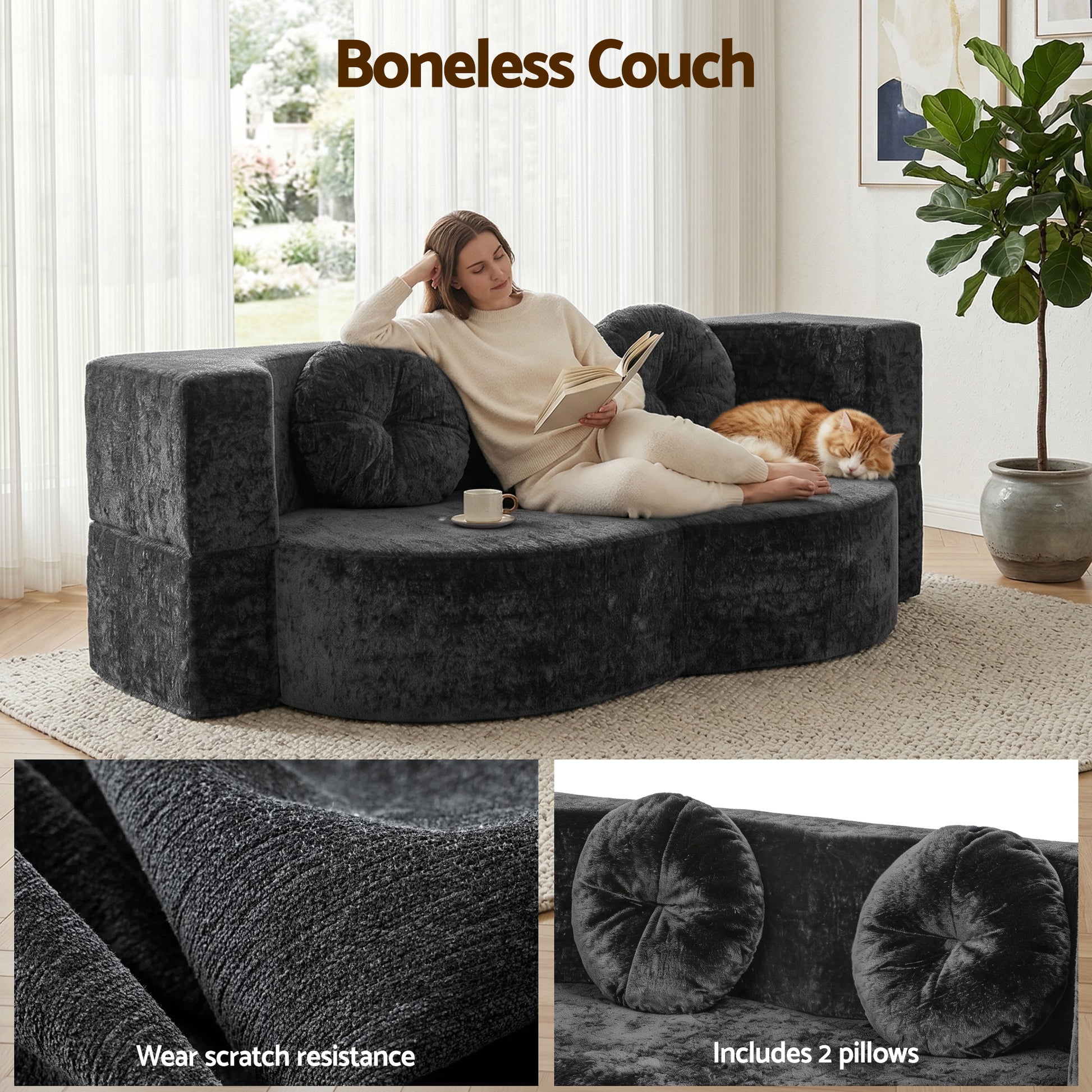 Convertible Sofa Bed Folding Sleeper Couch | HomeAndLiving - 6