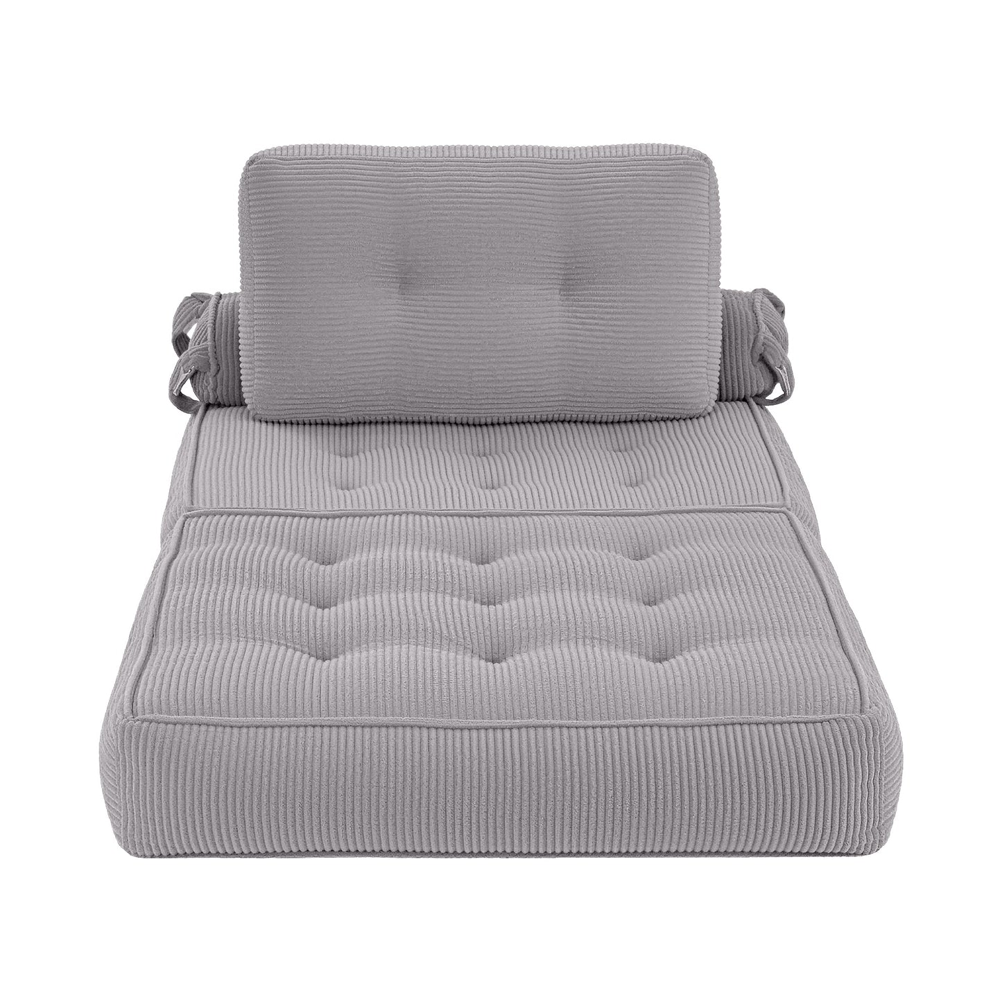 Corduroy Sofa Bed 1 Seater Convertible Couch Grey | Home & Living