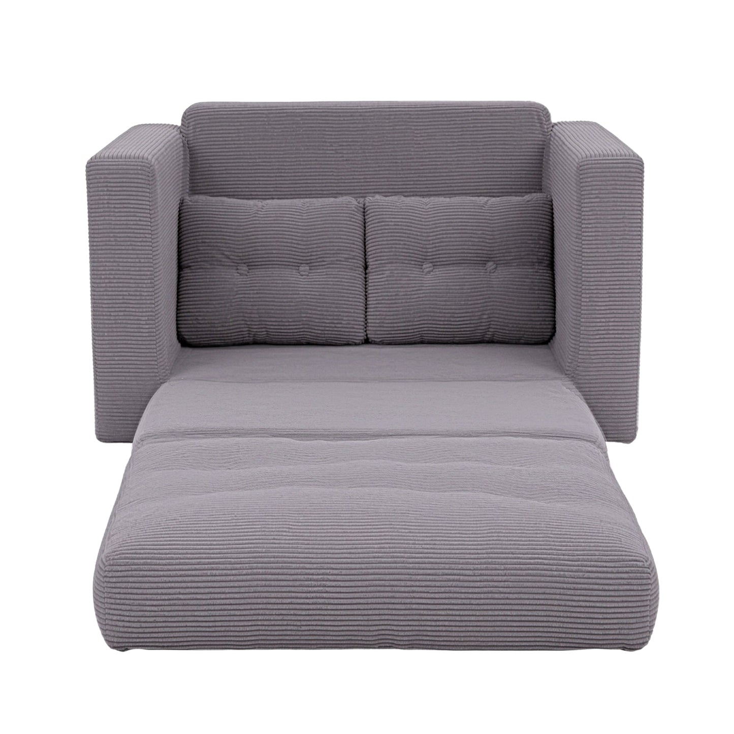 2 Seater Corduroy Sofa Bed Foldout Couch Grey | Home & Living