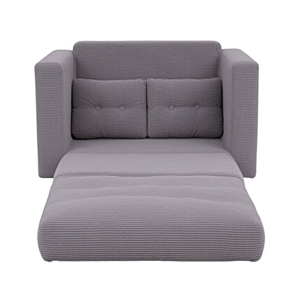 2 Seater Corduroy Sofa Bed Foldout Couch Grey | Home & Living