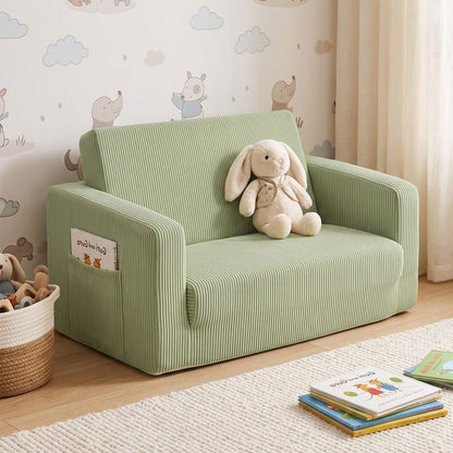 Green sofa king, side view