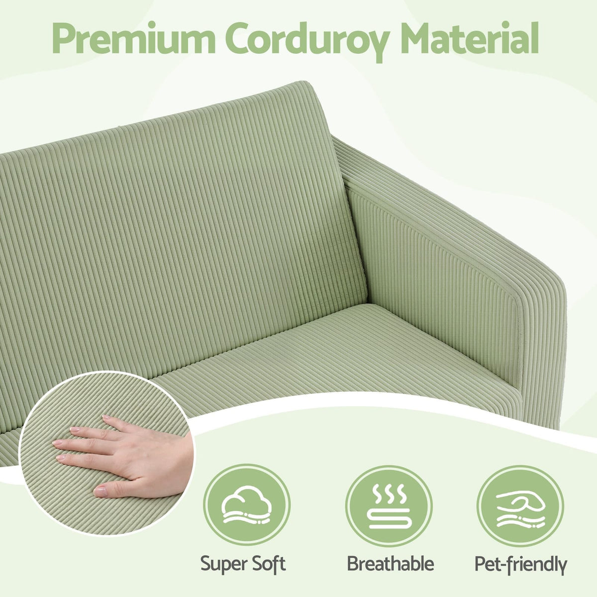 Green sofa king, view 7