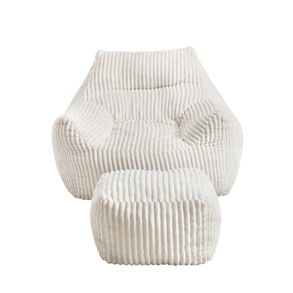 Bean Bag Sofa White Ottoman 103x102x71cm