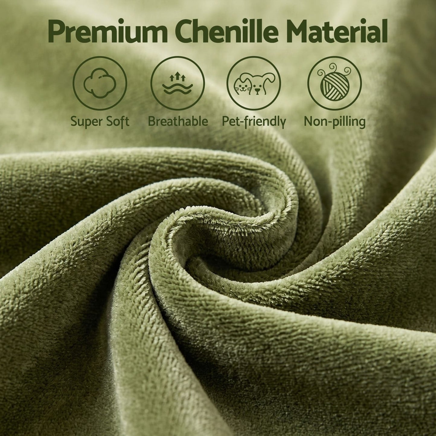 Green Chenille Floor Sofa 82x110x70cm