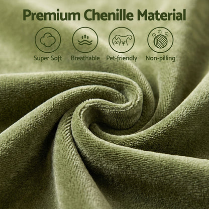 Green Chenille Floor Sofa 82x110x70cm