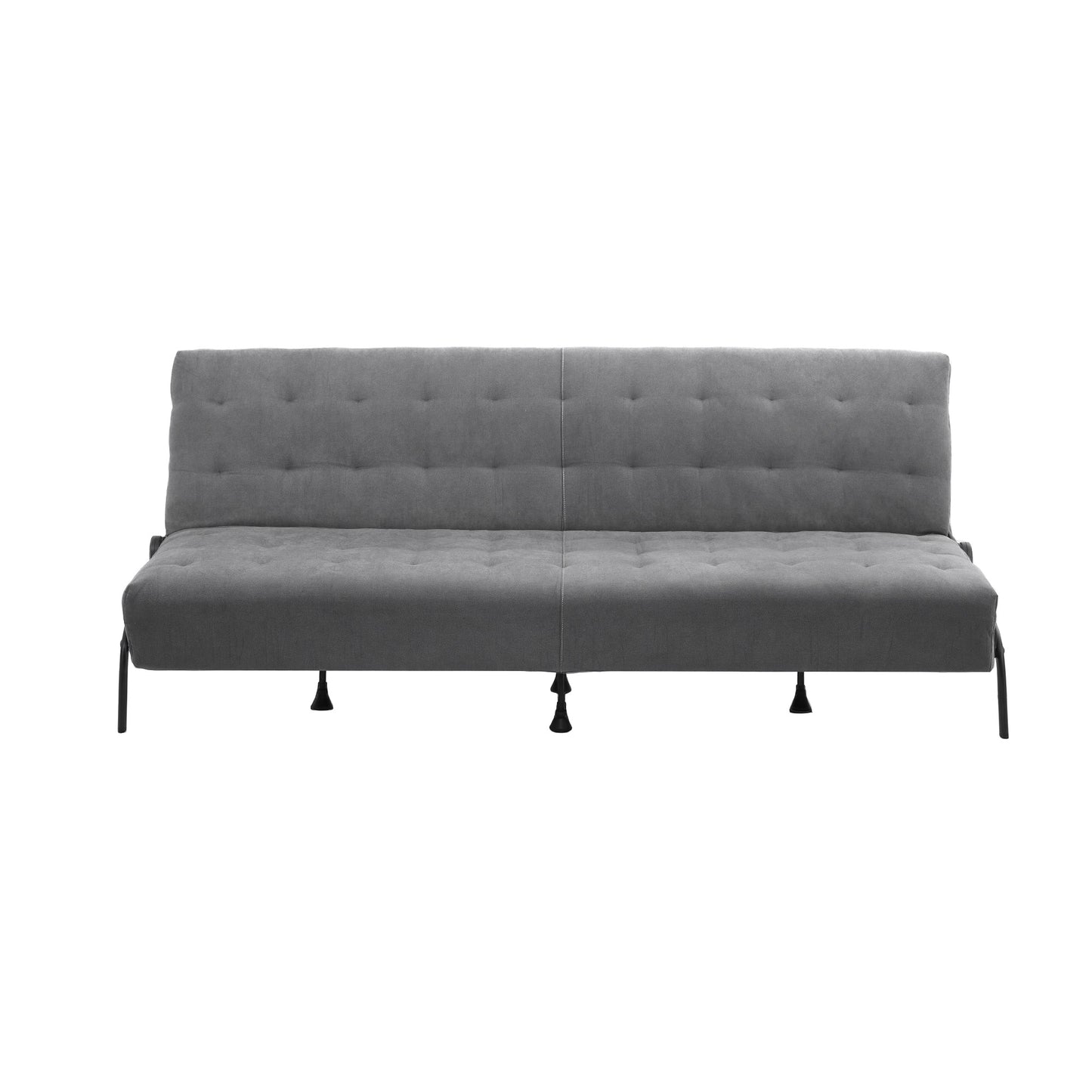 3-Seater Sofa Bed Innerspring Futon Couch Grey | HomeAndLiving