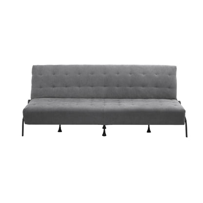 3-Seater Sofa Bed Innerspring Futon Couch Grey | HomeAndLiving