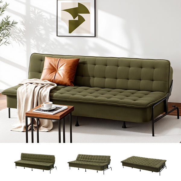  3-Seater Sofa Bed Innerspring Futon Couch | HomeAndLiving