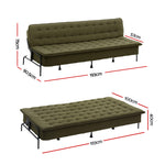 3-Seater Sofa Bed Innerspring Futon Couch | HomeAndLiving