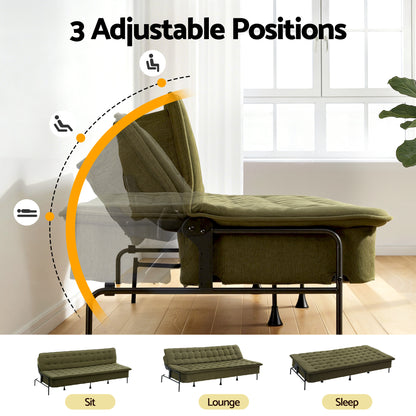 3-Seater Sofa Bed Innerspring Futon Couch | HomeAndLiving